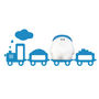 Aplique para niños-Philips-BUDDY - Applique et Sticker Train Bleu H26,6cm | L